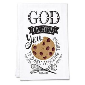 God Created You to Bake...Tea Towel -NWT